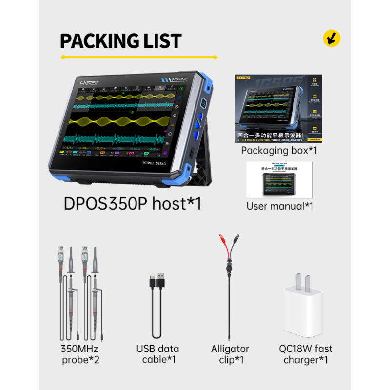 DPOS350P 4-in-1 Tablet Oscillo - Signal Generator Spectrum Analyzer recension och pris